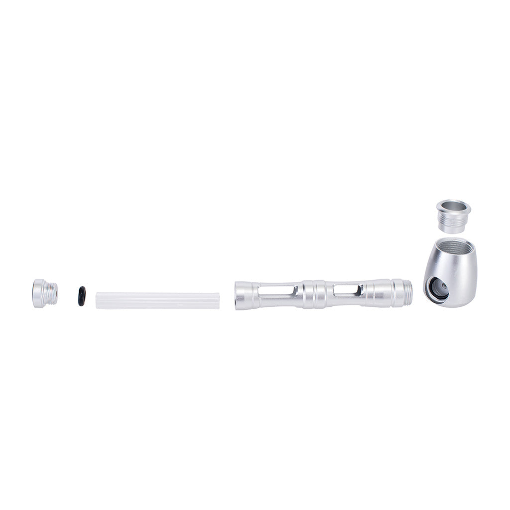 Disassembled Silver Window Aluminium Glass Pipe – aluminum body with glass