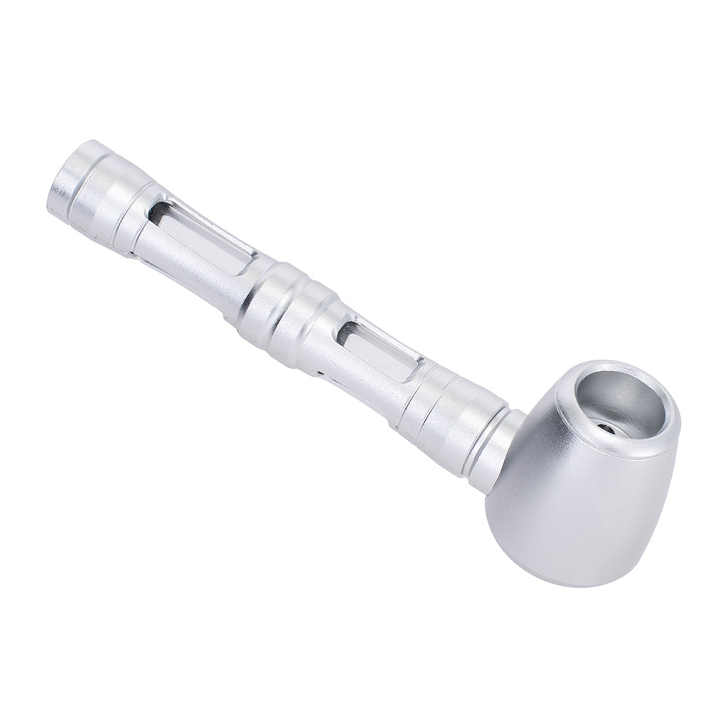 Silver Window Aluminium Glass Pipe – premium smoking pipe with glass insert