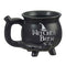 Witches Brew Cauldron Premium Roast and Toast pipe mug with black cauldron body, white witch hat artwork, built-in front bowl, side carb hole, and curved handle