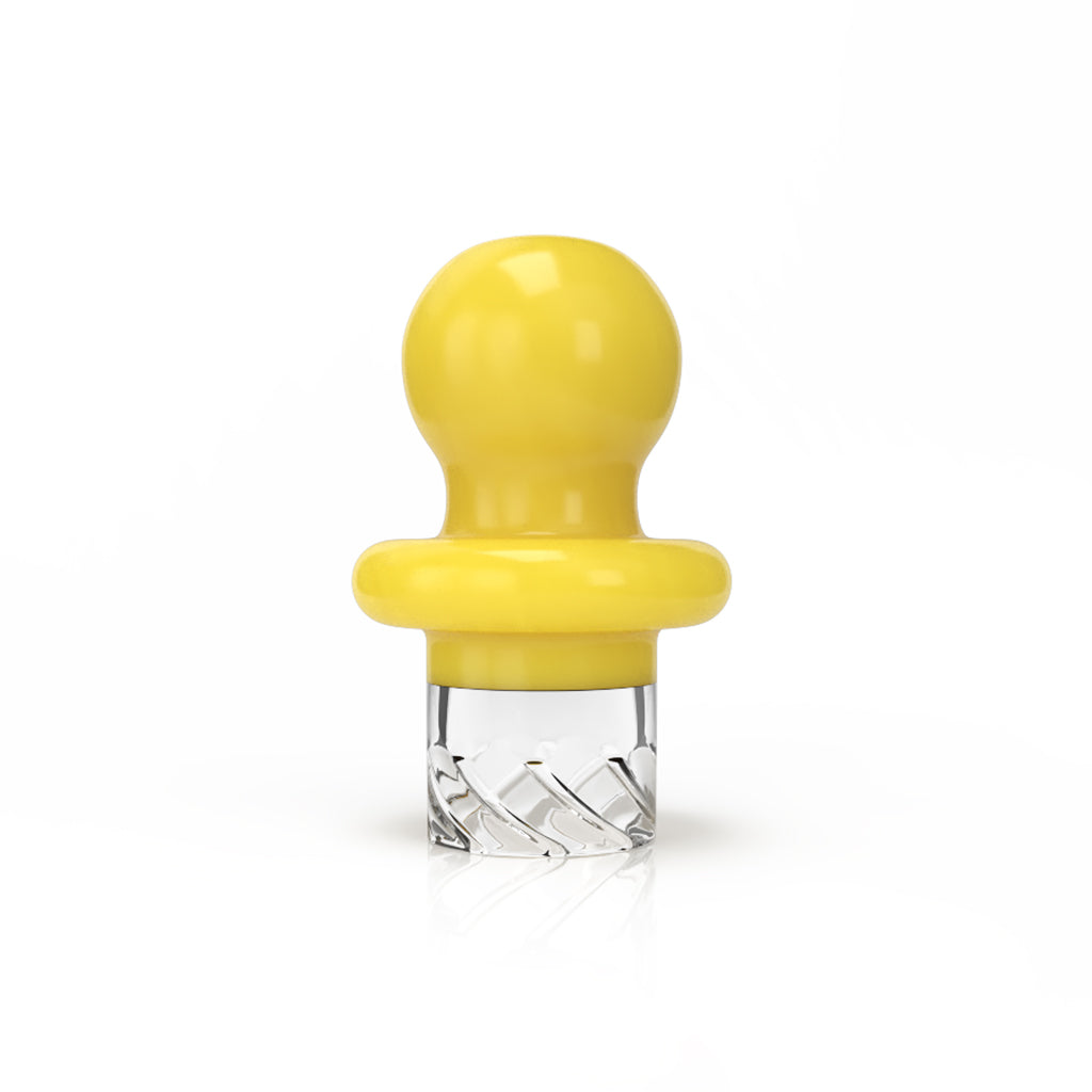 Button Top Vortex Yellow Glass Carb Caps Actual Product Clean View