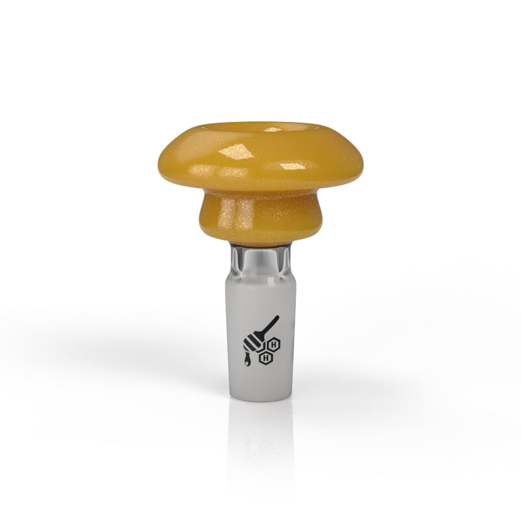 Honeybee Herb Yellow Dichro Solid Galaxy Candy Bong Bowl