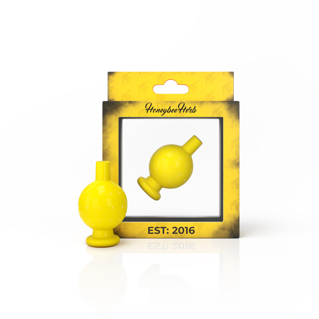 Directional Airflow Yellow Glass Neon Bubble Carb Cap With Yellow Package