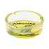  Yellow Mariguana Glass Ashtray side view, sturdy glass with iguana artwork, smoking accessory for sale at Honeybee Herb.