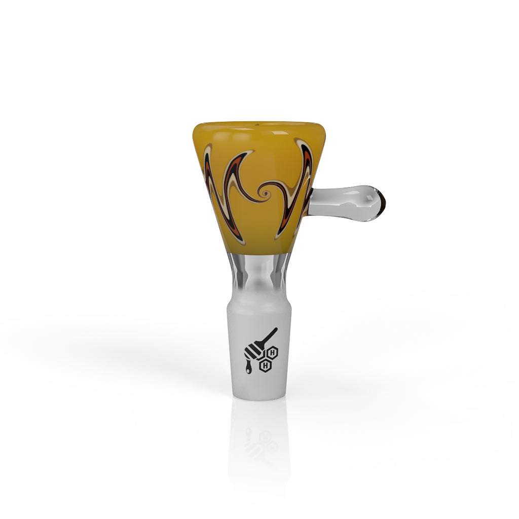 Honeybee Herb Yellow Martini Flame Wig Wag Flower Bowl 