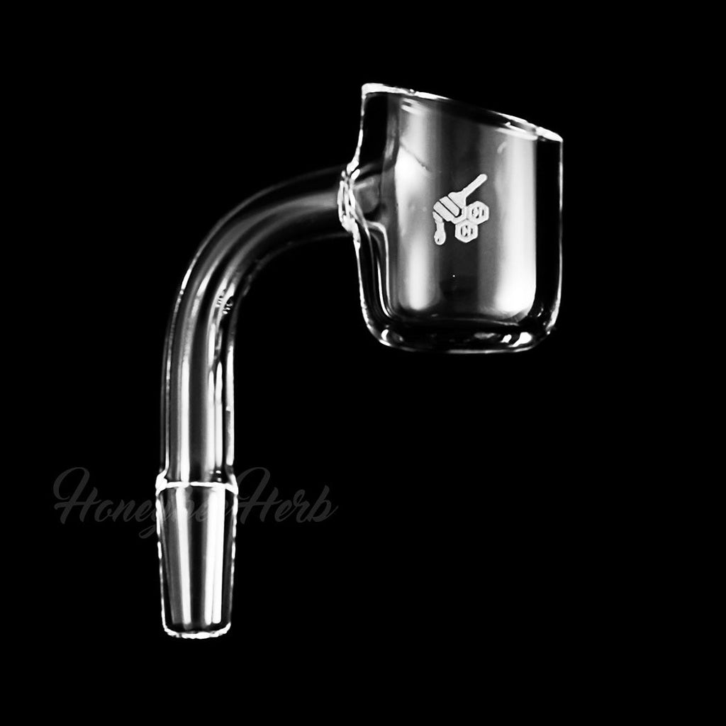 Thick Original Quartz Banger 90Â° Yellow Line with 10mm 14mm 18mm Male & Female Joints for Dab Rigs Bongs | Honeybee Herb