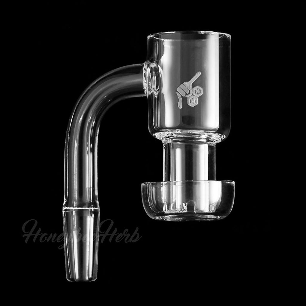 Honeysuckle Quartz Banger 90 Degree Yellow Line with 10mm 14mm 18mm Male & Female Joints for Dab Rigs Bongs | Honeybee Herb