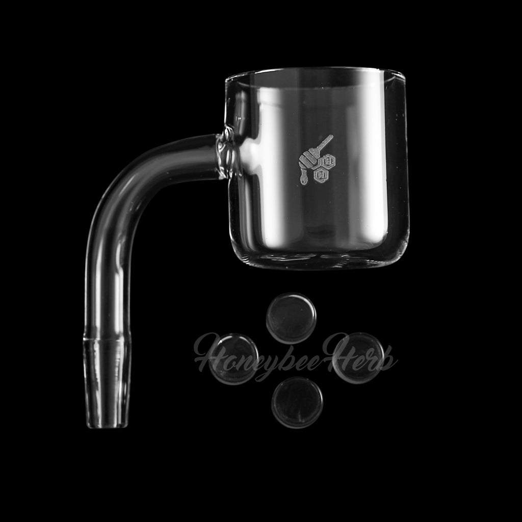 Quad Core Reactor 90° Quartz Banger YL Honeybee Herb