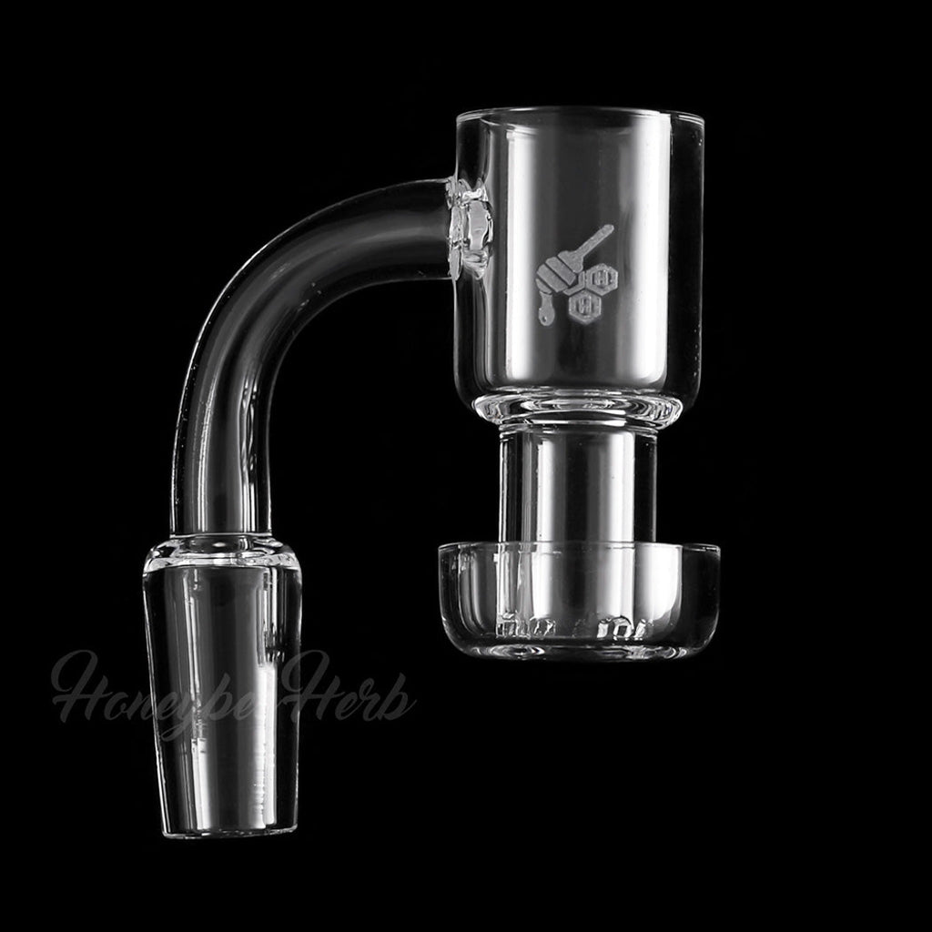 Honeysuckle Quartz Banger 90 Degree Yellow Line with 10mm 14mm 18mm Male & Female Joints for Dab Rigs Bongs | Honeybee Herb