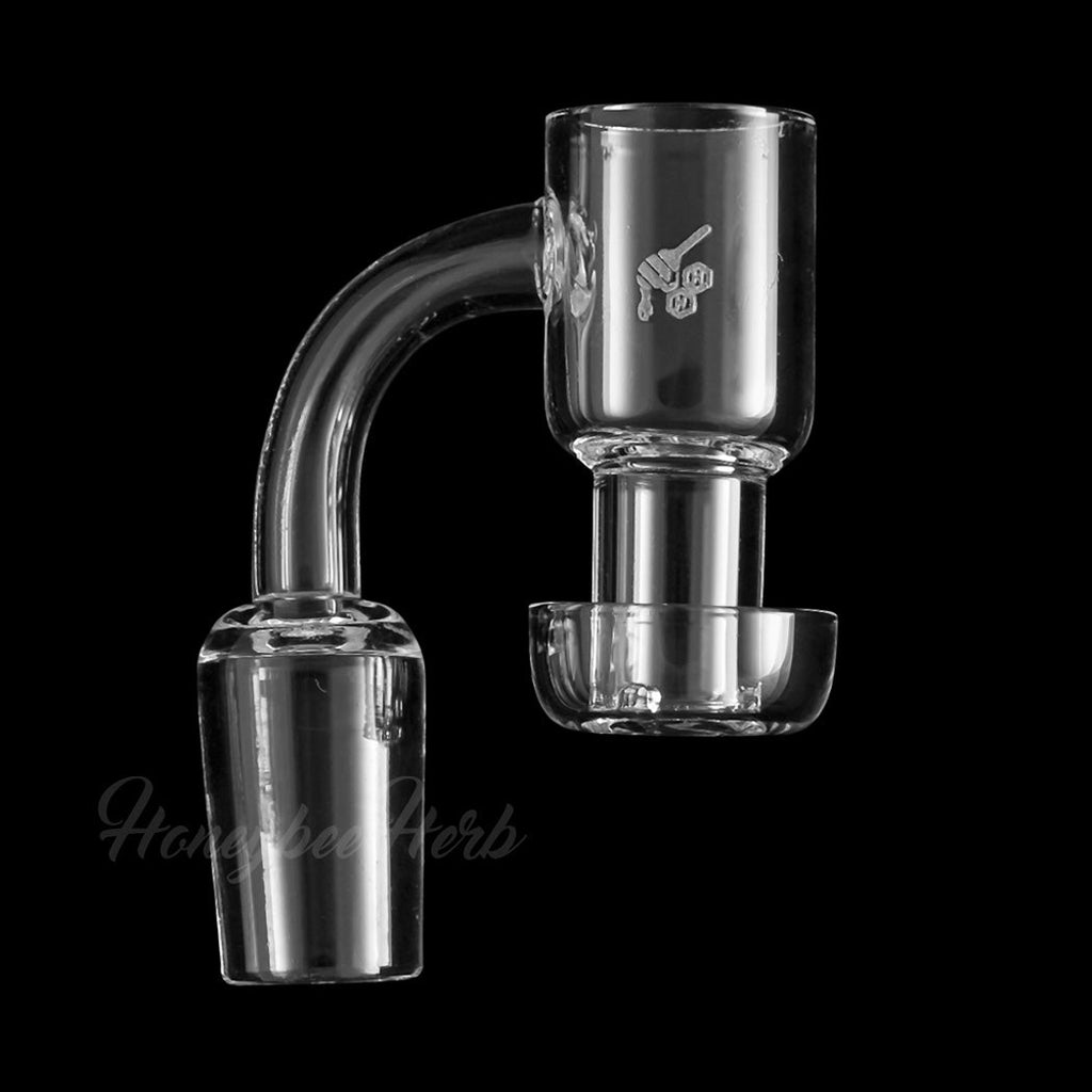 Honeysuckle Quartz Banger 90 Degree Yellow Line with 10mm 14mm 18mm Male & Female Joints for Dab Rigs Bongs | Honeybee Herb