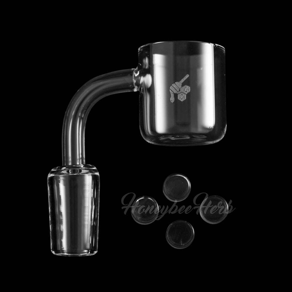 Quad Core Reactor 90° Quartz Banger YL Honeybee Herb