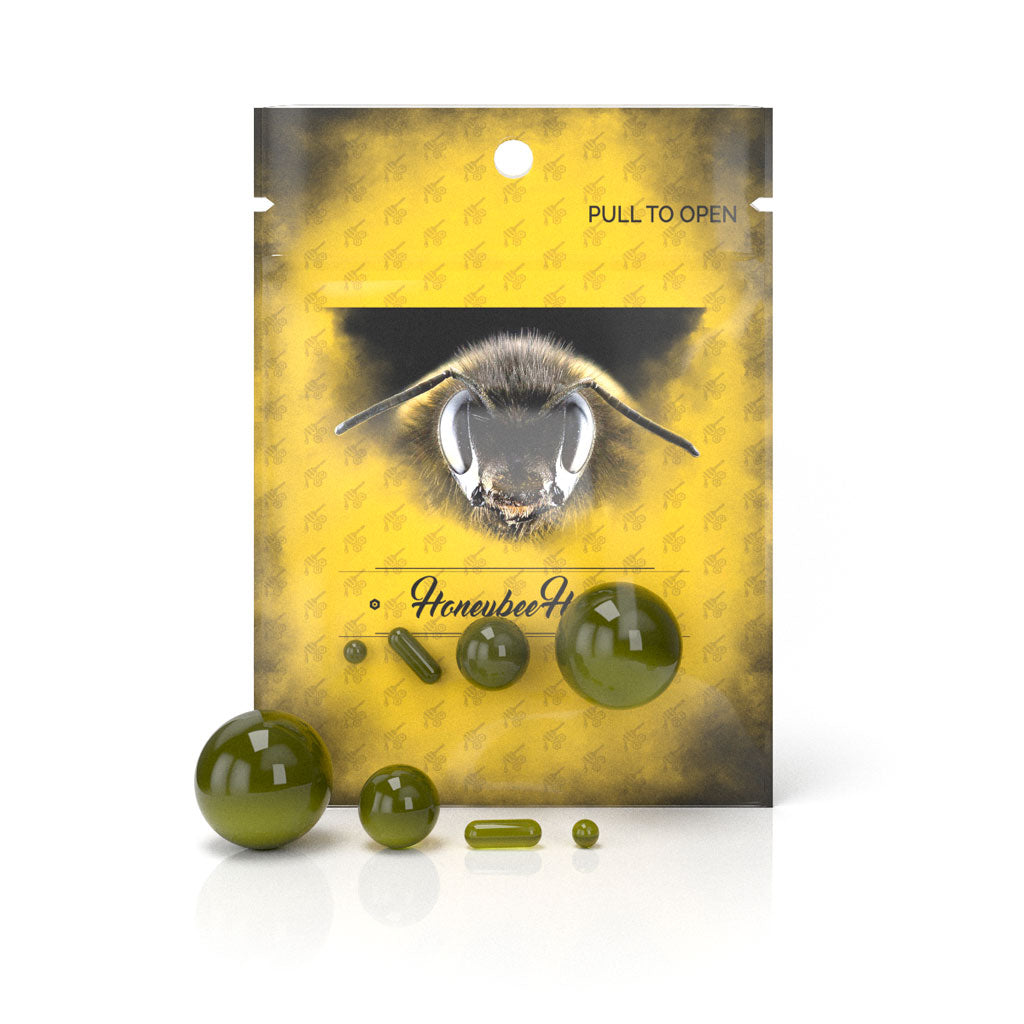 4 Pieces Green Terp Slurper Dab Marble Set Yellow Packaging