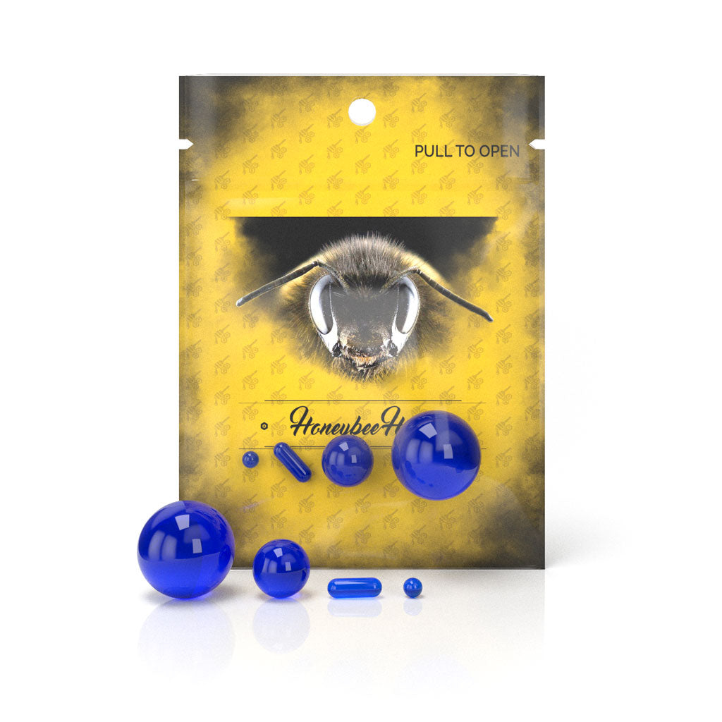 4 Pieces Blue Terp Slurper Dab Marble Set Yellow Packaging