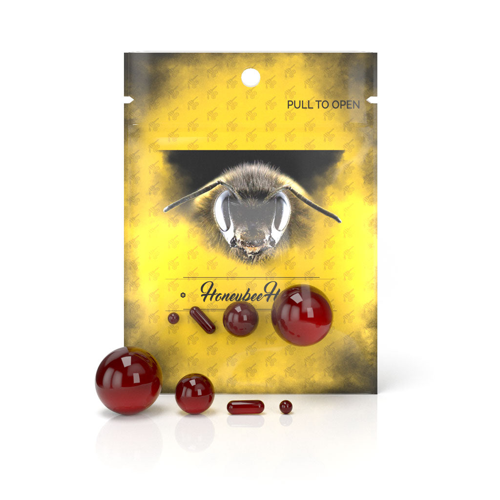 4 Pieces Darkred Terp Slurper Dab Marble Set Yellow Packaging