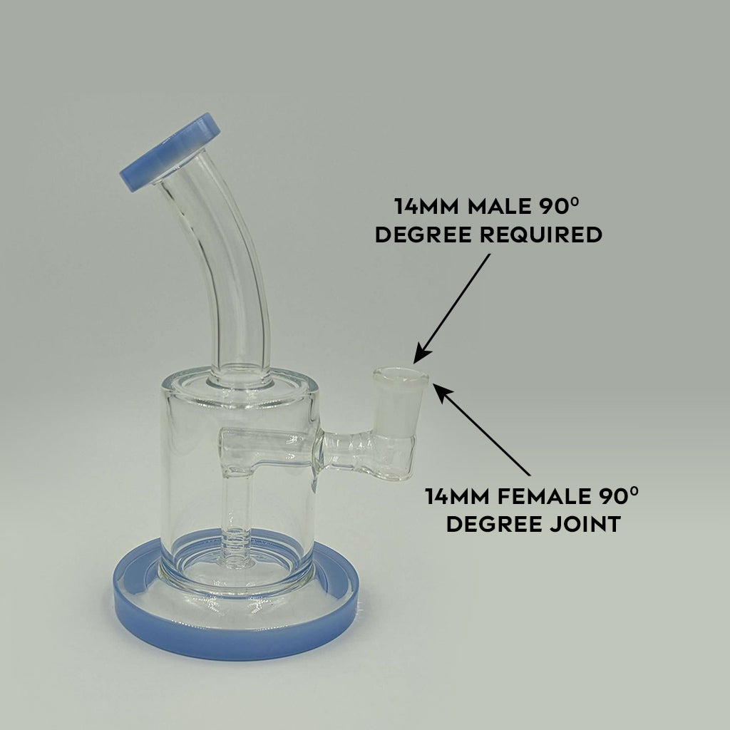 7inch Wide Body Jade Blue Water Pipe and Dab Rig Infographic  -Honeybee Herb