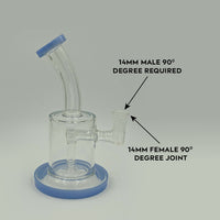 Thumbnail for 7inch Wide Body Jade Blue Water Pipe and Dab Rig Infographic  -Honeybee Herb