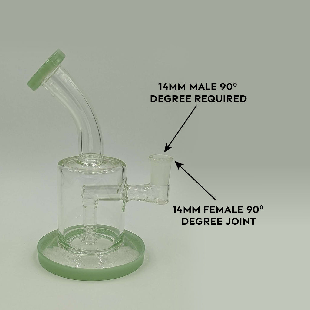 7inch Wide Body Jade Green Water Pipe and Dab Rig Infographic - Honeybee Herb