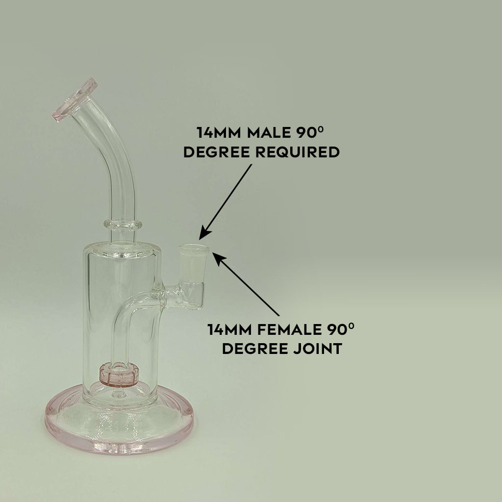 9inch Pink Water Pipe and Dab Rig Infographic - Honeybee Herb