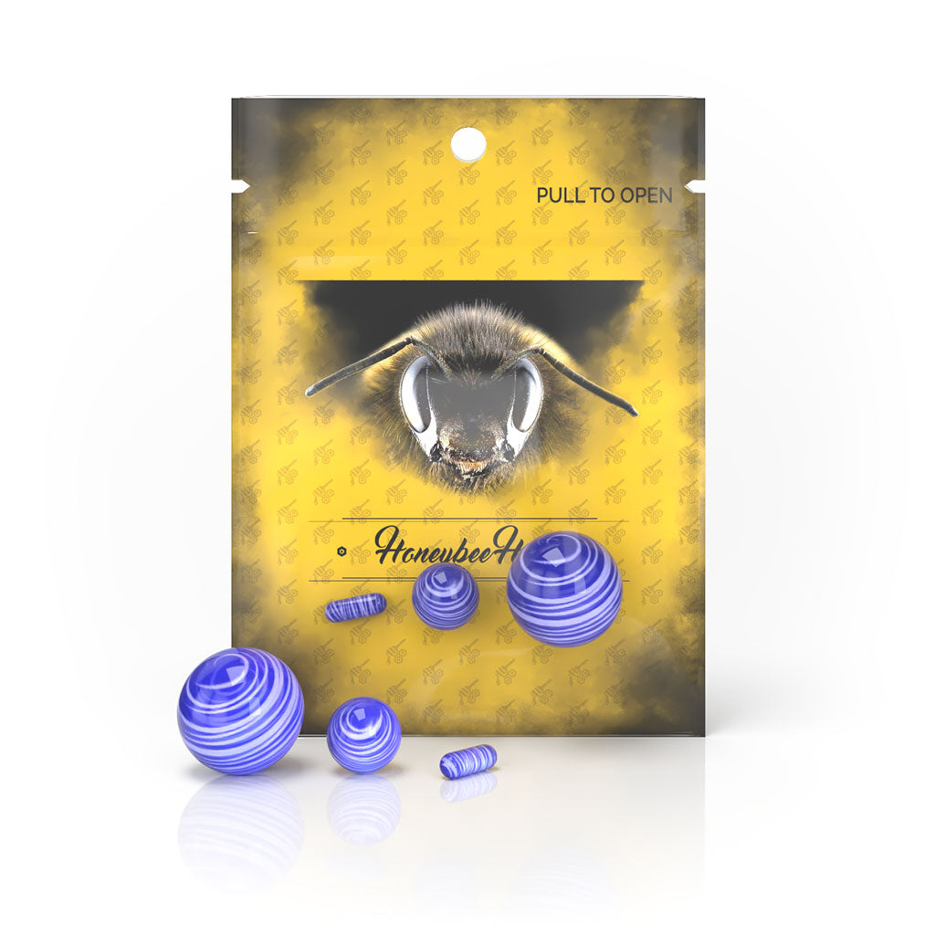 Dab Marble Sets Blue Quartz & Dab Inserts for Quartz Bangers & Nails | Honeybee Herb