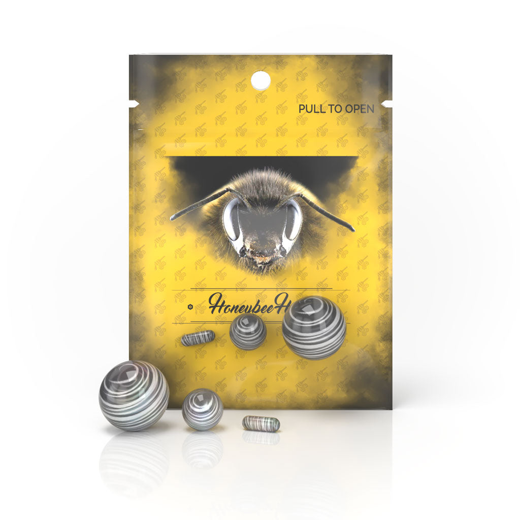 Dab Marble Sets Gray Quartz & Dab Inserts for Quartz Bangers & Nails | Honeybee Herb