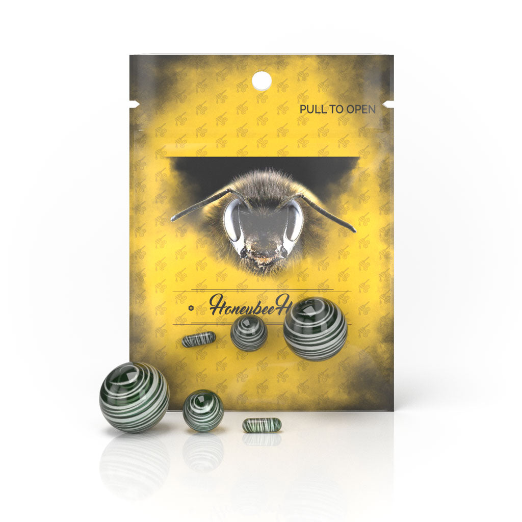 Dab Marble Sets Green Quartz & Dab Inserts Yellow Packaging
