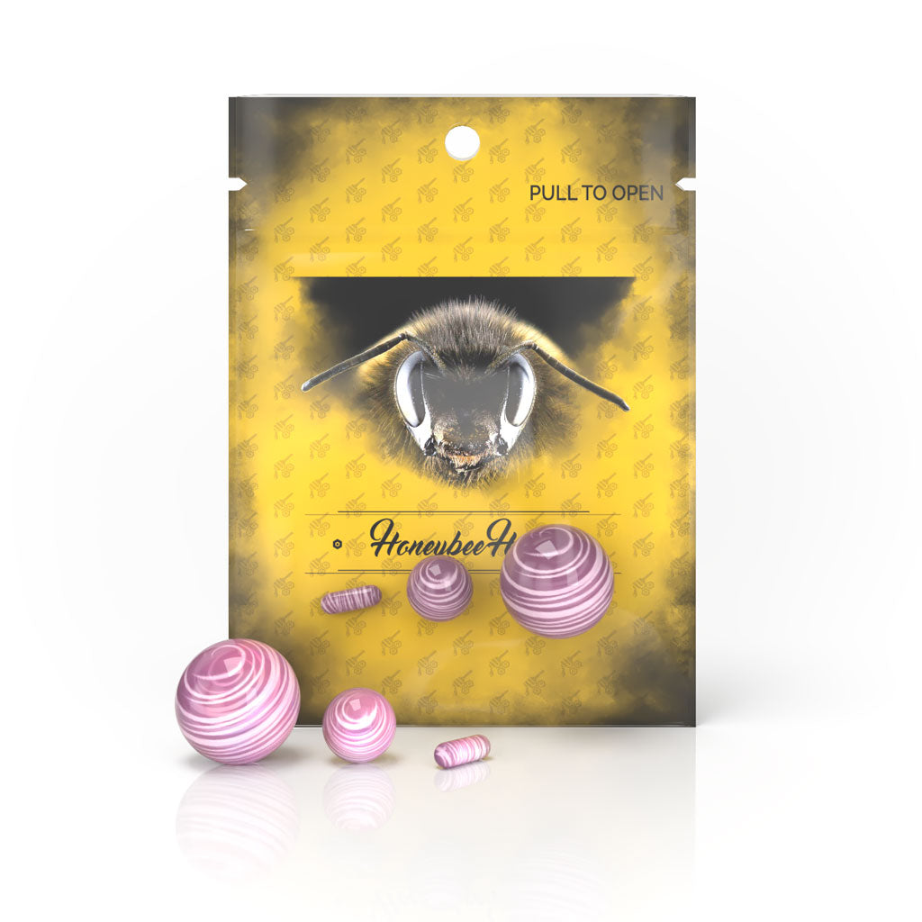 Dab Marble Sets Pink Quartz & Dab Inserts for Quartz Bangers & Nails | Honeybee Herb