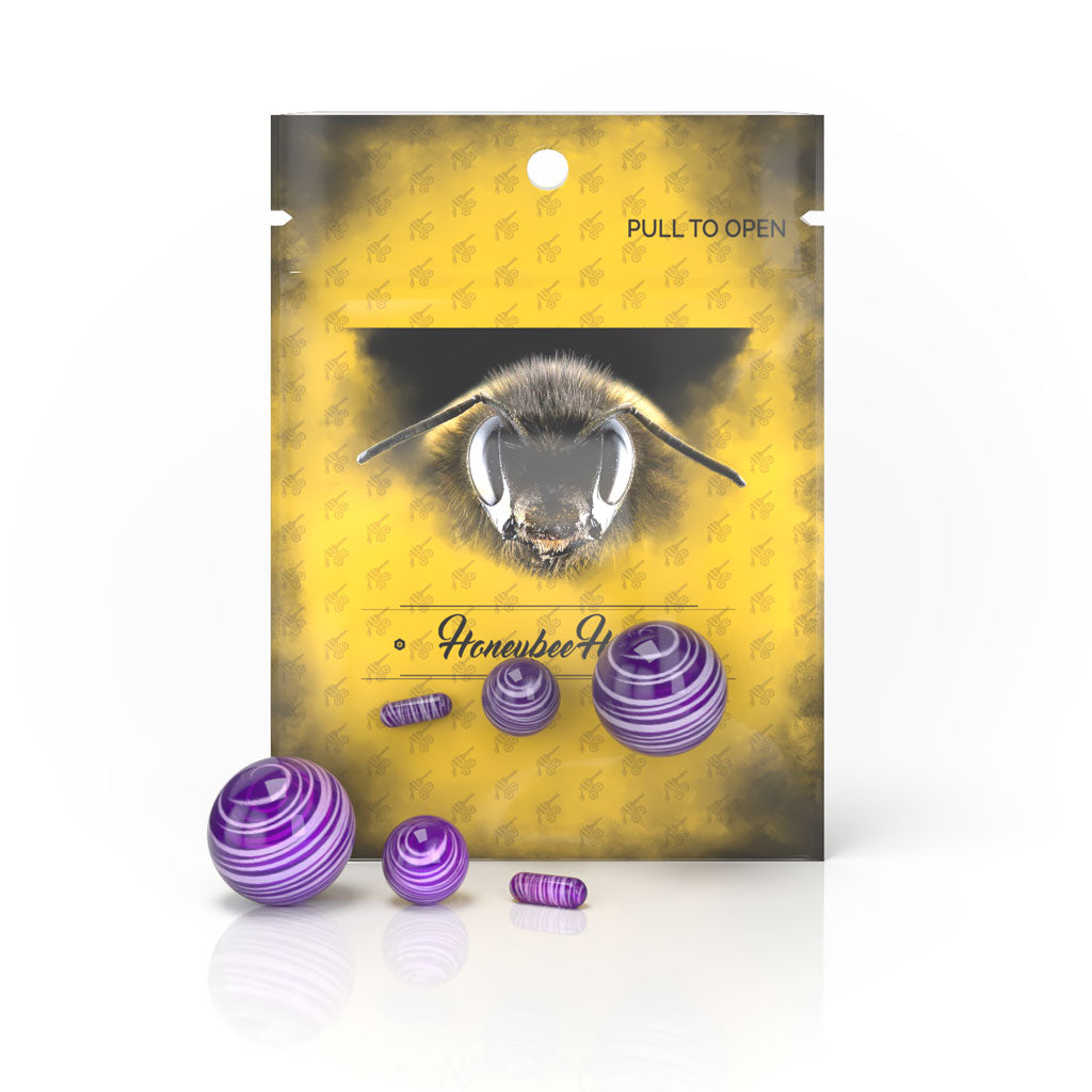 Dab Marble Sets Purple Quartz & Dab Inserts Yellow Packaging