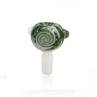 Thumbnail for 14mm Male Frosted Joint FB-10 Green Twisted Design Glass Slide Bubble Flower Bong Bowl