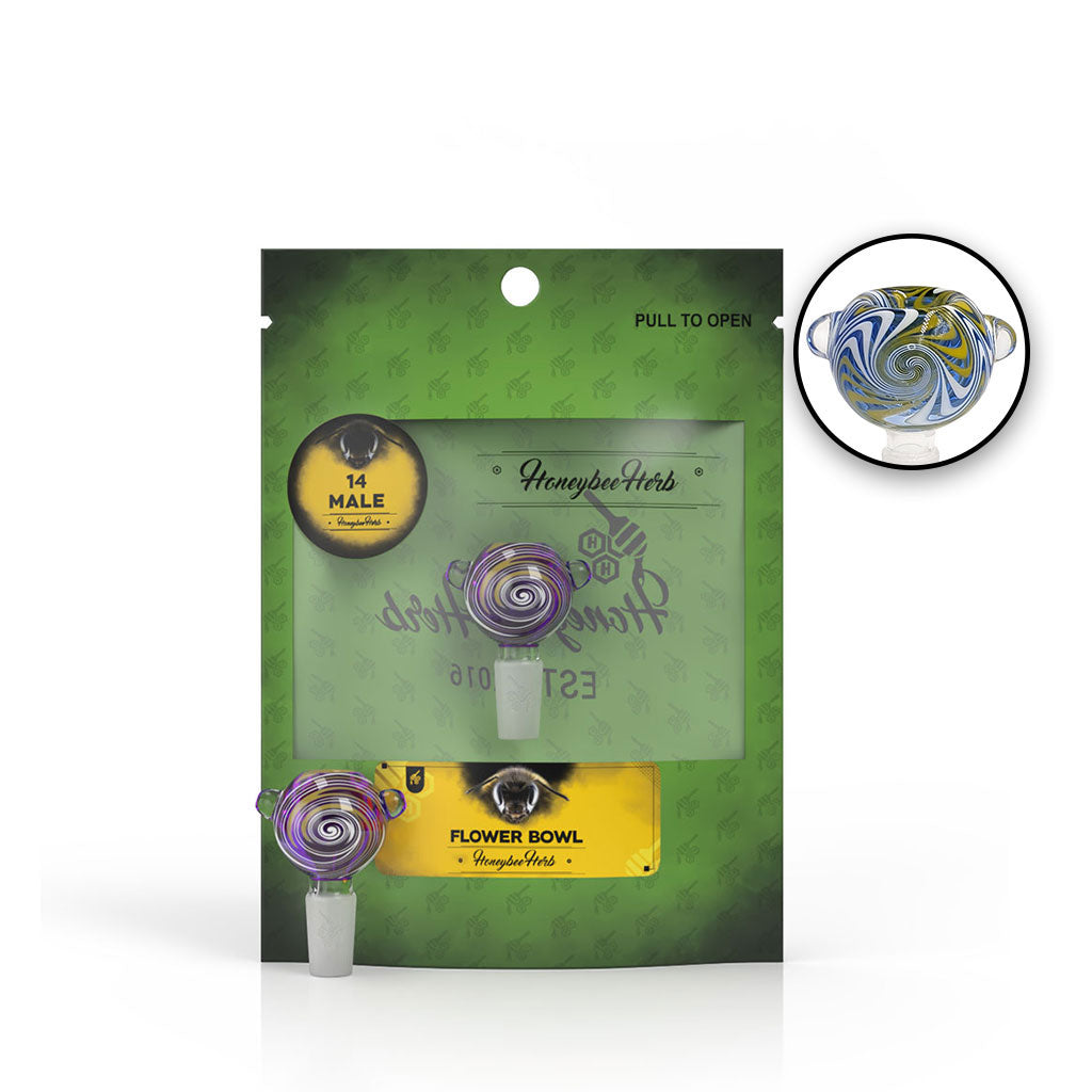 Glass Flower Bowl for bong with 14mm male joint | Red FB-10 Bong Bowl - Honeybee Herb Infographic