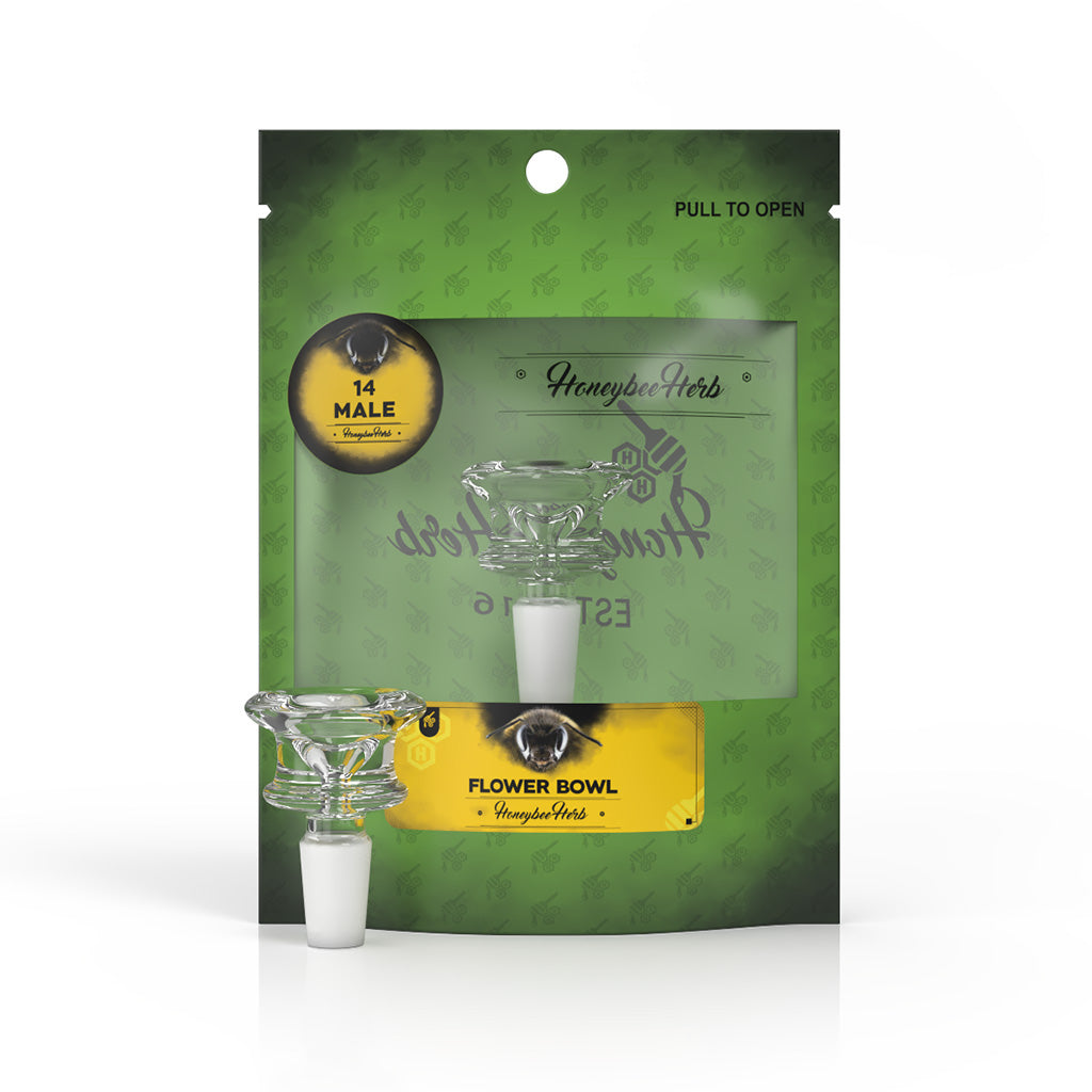 14mm Male Frosted Joint FB-3 Clear Glass Flower Bong Bowl