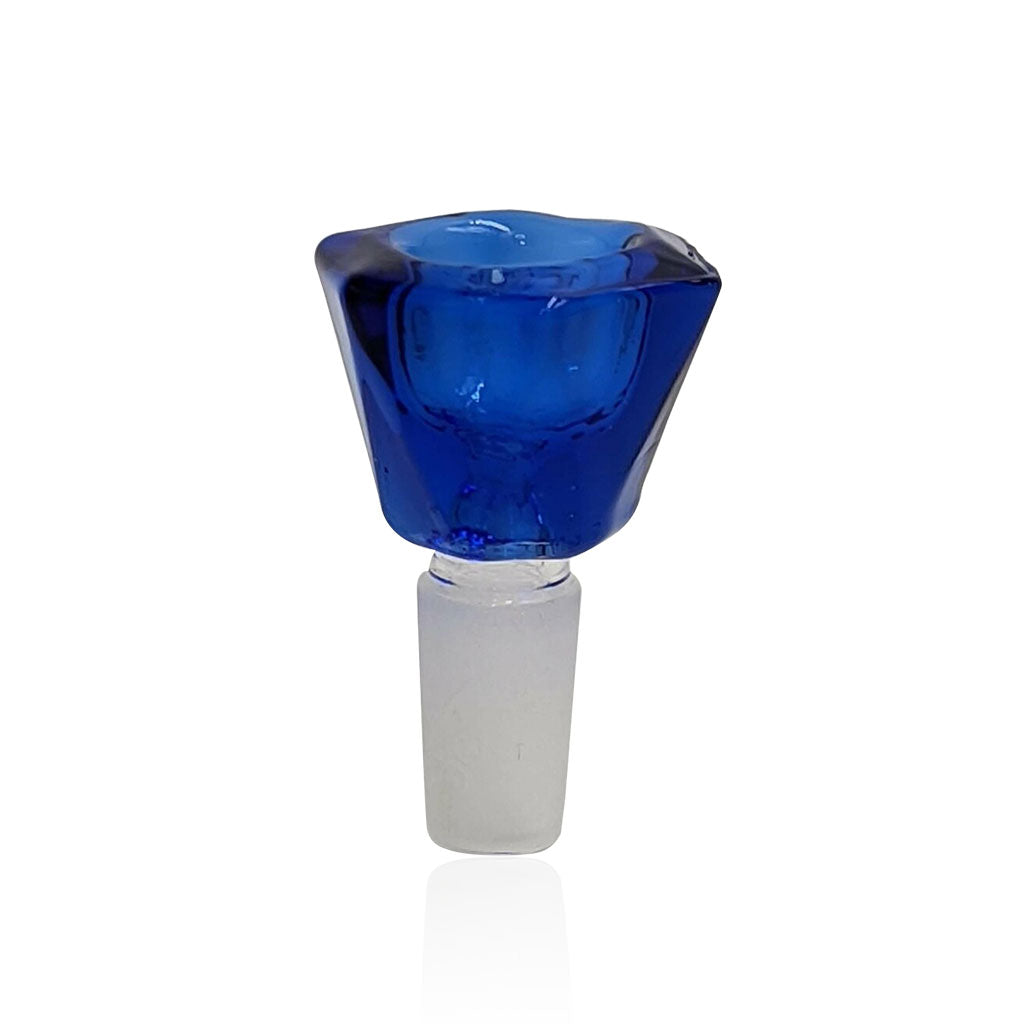 Hexagon Shaped 14mm Male Frosted Joint Blue Glass Bong Flower Bowl
