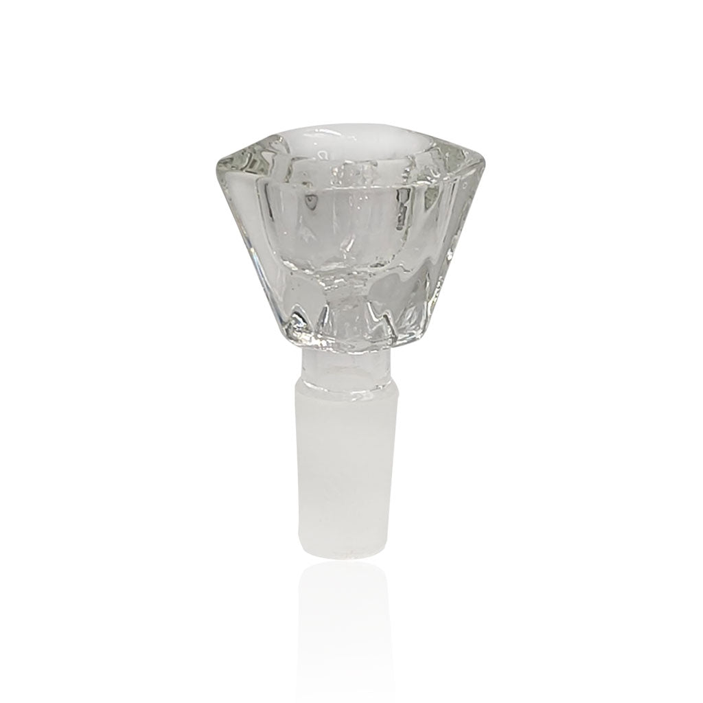 Hexagon Shaped 14mm Male Frosted Joint Clear Glass Bong Flower Bowl