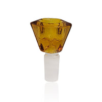 Thumbnail for Hexagon Shaped 14mm Male Frosted Joint Yellow Glass Bong Flower Bowl