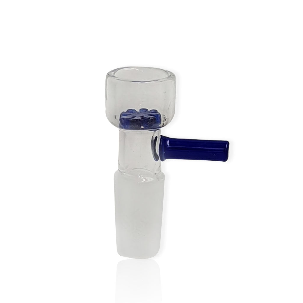 Slide Glass Snowflake Filter 14mm Male Blue Bong Bowl