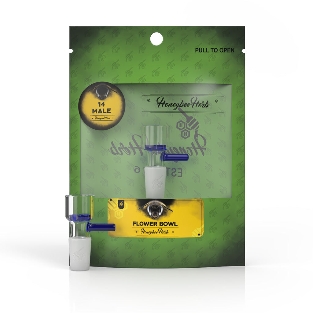 Slide Glass Snowflake Filter 14mm Male Blue Bong Bowl Packaging View