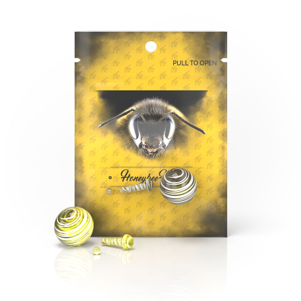 Glass Mushroom Pillar Terp Set Dab Inserts Yellow For Quartz Bangers & Nails | Honeybee Herb