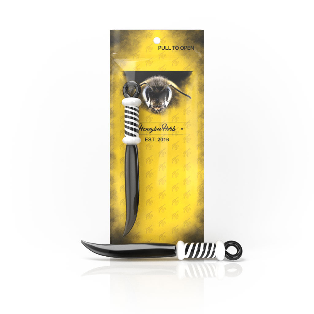 Glass Sword Dabber - Dab Tool Black for Quartz Bangers & Nails | Honeybee Herb