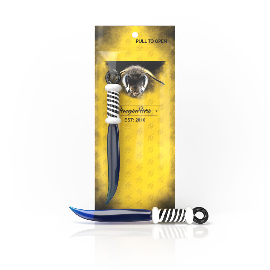 Glass Sword Dabber - Dab Tool Blue for Quartz Bangers & Nails | Honeybee Herb