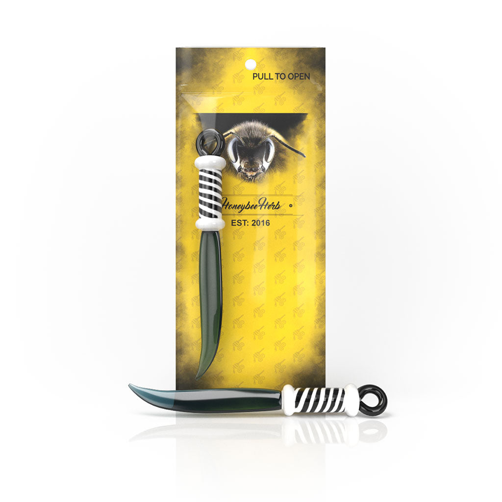 Glass Sword Dabber - Dab Tool Green for Quartz Bangers & Nails | Honeybee Herb