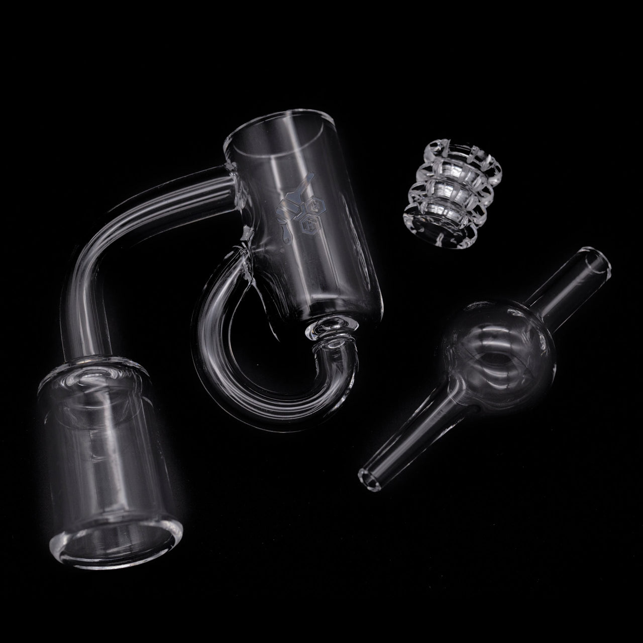 Honey Recycler Quartz Banger 90Â° Yellow Line with 10mm 14mm 18mm Male & Female Joints for Dab Rigs Bongs | Honeybee Herb