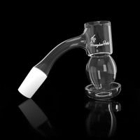 Thumbnail for Honeysuckle Bubble Quartz Banger 45Â° Degree Black Line with 10mm 14mm 18mm Male & Female Joints for waterpipes | Honeybee Herb