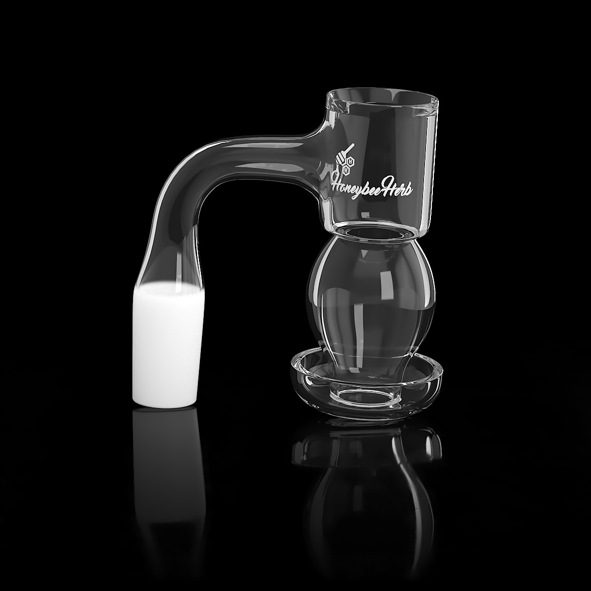 Honeysuckle Bubble Quartz Banger 90Â° Degree Black Line with 10mm 14mm 18mm Male & Female Joints for waterpipes | Honeybee Herb