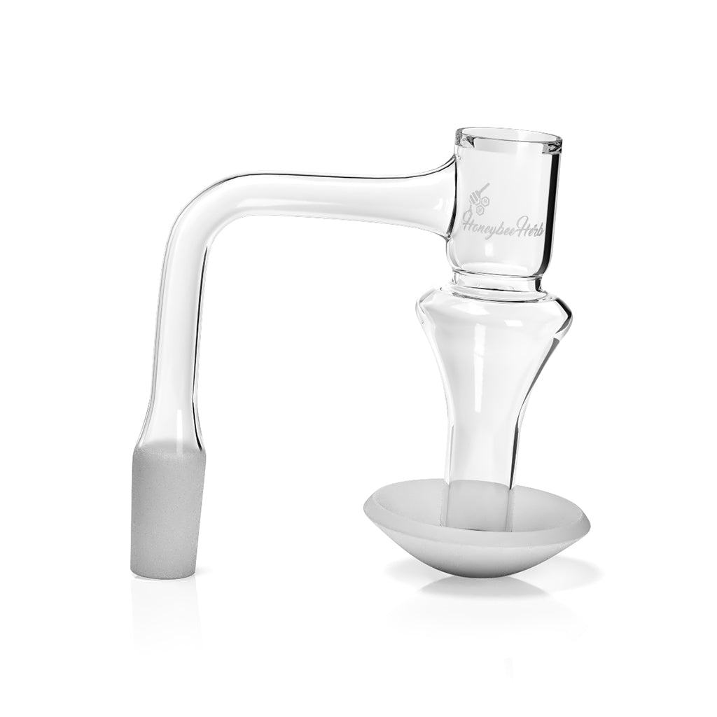Honeysuckle Nectar Beehive Quartz Banger 90 Degree Black Line with 10mm 14mm 18mm Male & Female Joints for Dab Rigs Bongs | Honeybee Herb