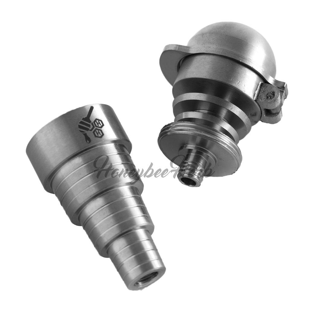 Titanium Nail Silver 6 In 1 Baseball Carb Cap Compatible With 10mm 14mm 18mm Male & Female Joints Parts | Honeybee Herb
