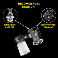 Thumbnail for Honey & Milk Core Reactor Sidecar Quartz Banger 90 Degree Male & Female Joints for Dab Rigs Bongs | Honeybee Herb