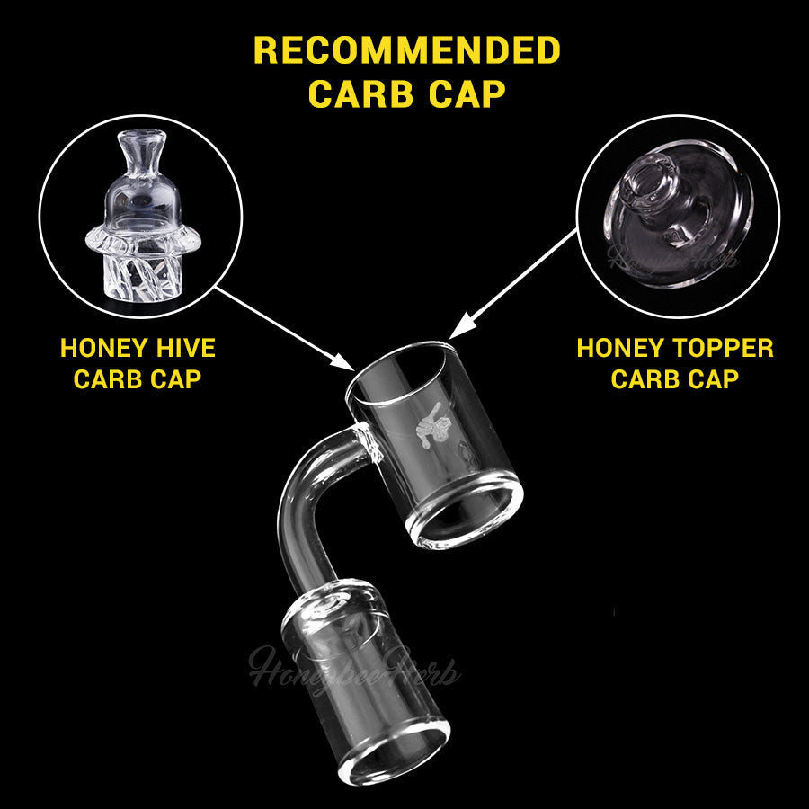 Honey Disc Quartz Banger 90Â° Degree Yellow Line with 10mm 14mm 18mm Male & Female Joints for waterpipes | Honeybee Herb