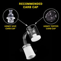 Thumbnail for Honey & Milk Core Reactor Quartz Banger 90 Degree Male & Female Joints for Dab Rigs Bongs | Honeybee Herb