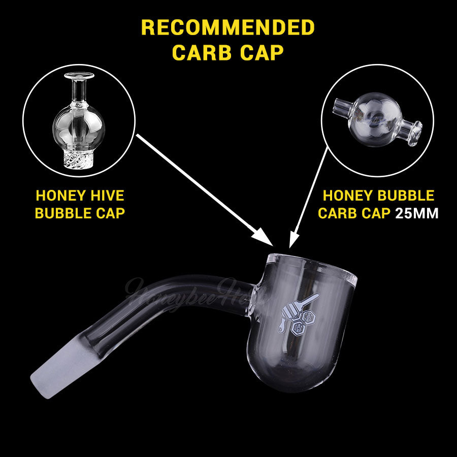 Honey Bevel Bowl Quartz Banger 45Â° Degree Yellow Line with 10mm 14mm 18mm Male & Female Joints for waterpipes | Honeybee Herb