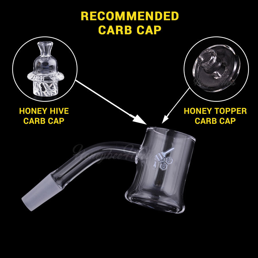 Honey Mug Quartz Banger 45Â° Degree Yellow Line with 10mm 14mm 18mm Male & Female Joints for waterpipes | Honeybee Herb