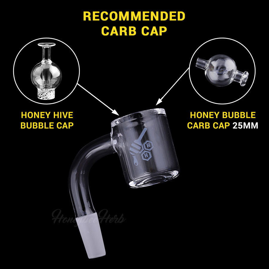 Original Bevel Quartz Banger 90Â° Yellow Line with 10mm 14mm 18mm Male & Female Joints for Dab Rigs Bongs | Honeybee Herb