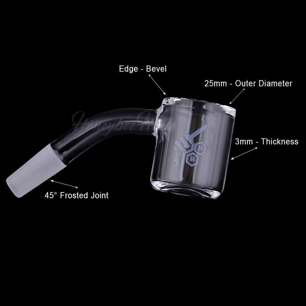 Original Bevel Quartz Banger 45Â° Degree Yellow Line with 10mm 14mm 18mm Male & Female Joints for waterpipes | Honeybee Herb